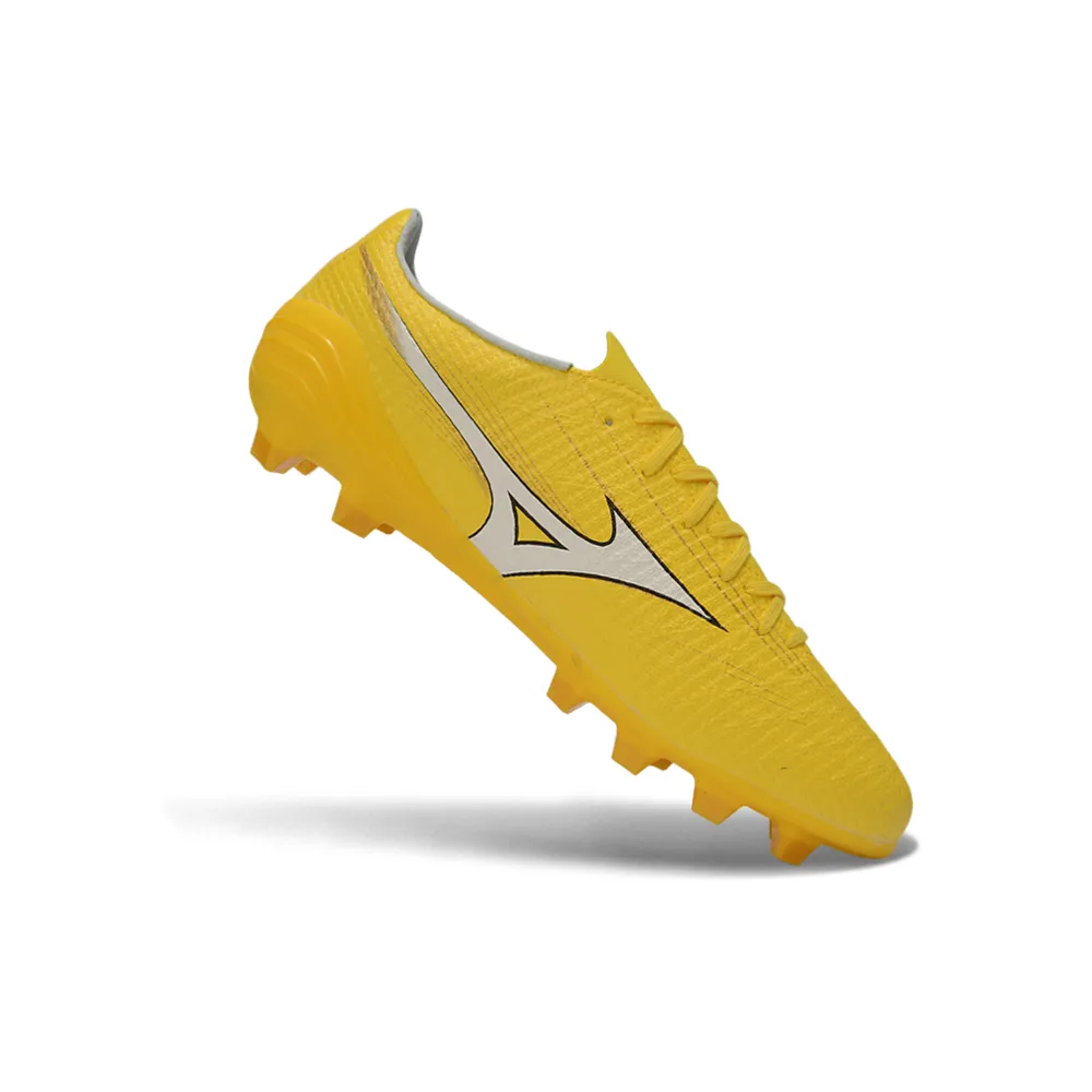 Chuteira Campo Mizuno Alpha III FG Amarelo e Branco