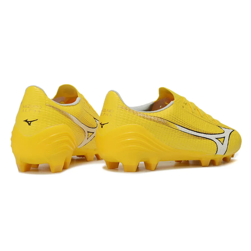 Chuteira Campo Mizuno Alpha III FG Amarelo e Branco