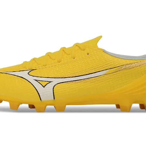 Chuteira Campo Mizuno Alpha III FG Amarelo e Branco