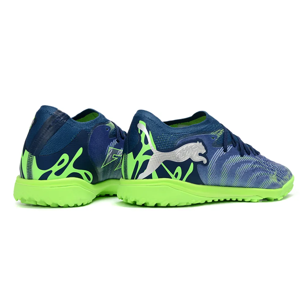 Chuteira Society Puma Future 9 TF Azul e Verde