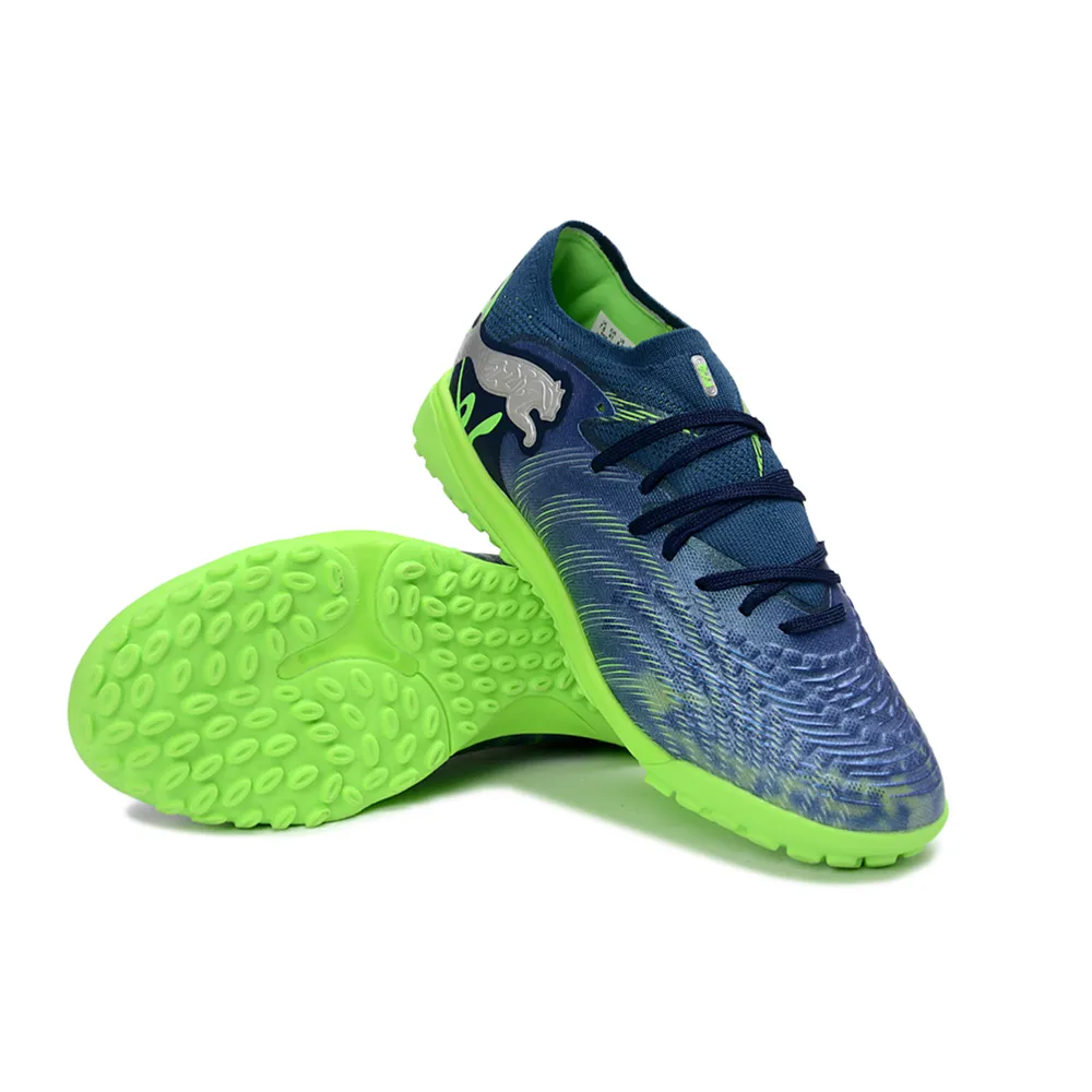 Chuteira Society Puma Future 9 TF Azul e Verde