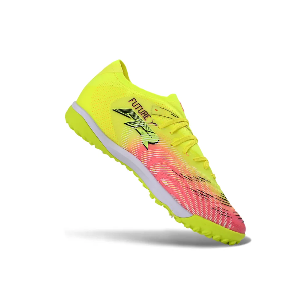 Chuteira Society Puma Future 9 TF Verde e Rosa
