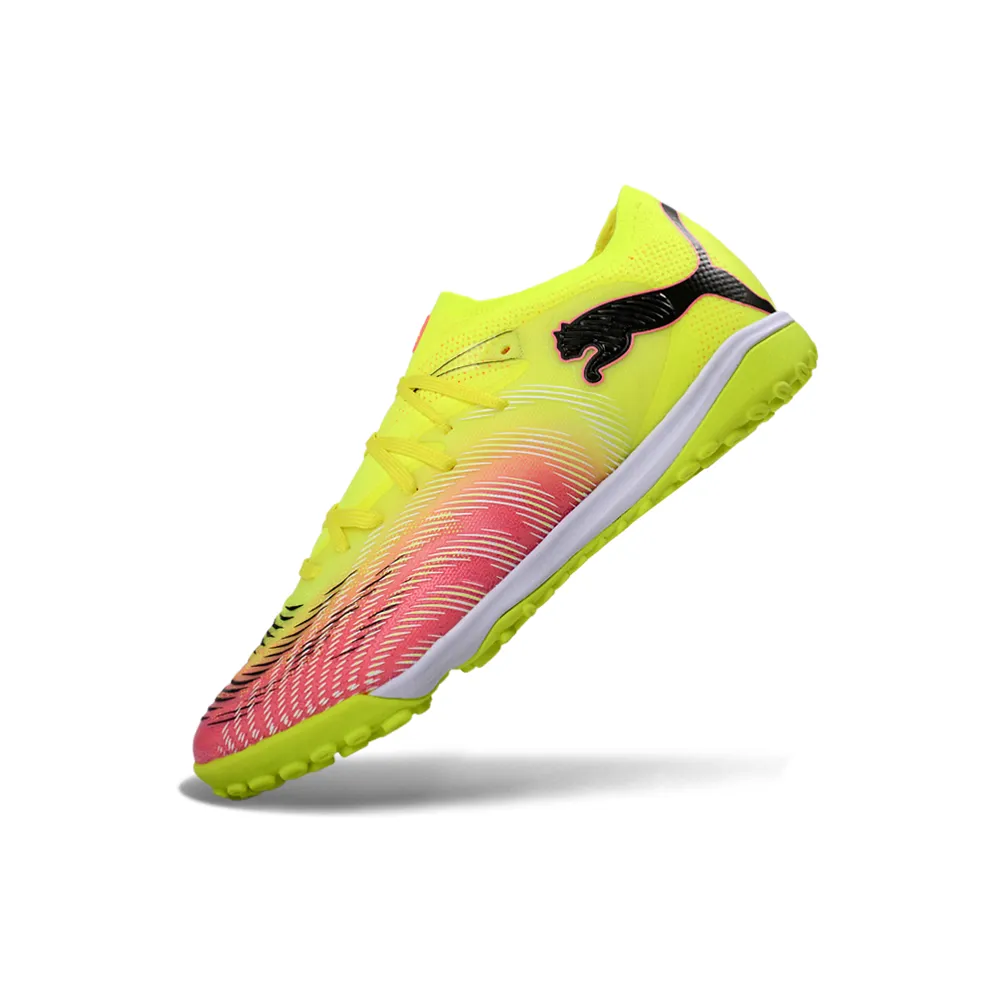 Chuteira Society Puma Future 9 TF Verde e Rosa