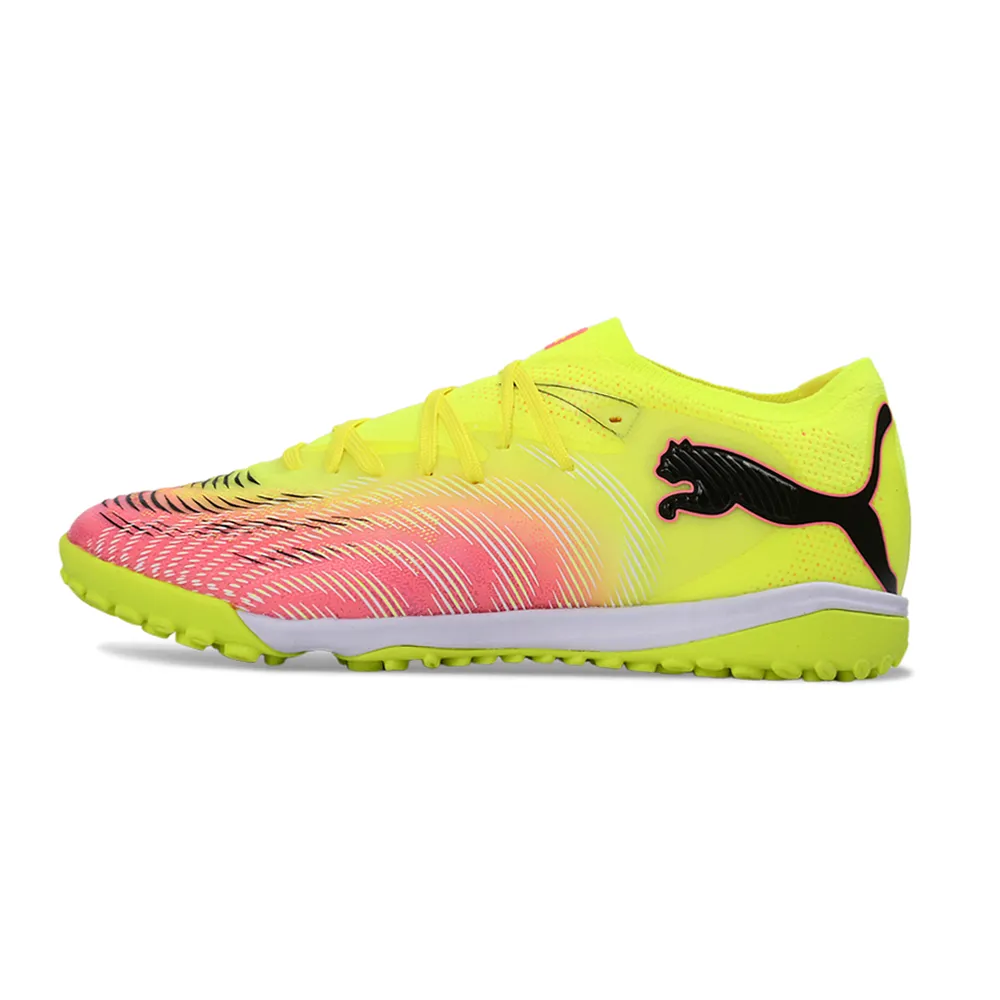 Chuteira Society Puma Future 9 TF Verde e Rosa