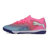 Chuteira Society Puma Future 9 TF Rosa e Azul - Showtime Pack - imagem 1