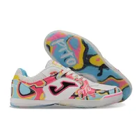 Chuteira Futsal Joma Top Flex Rebound IC Branco, Rosa e Azul - imagem 6