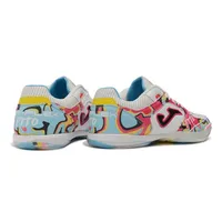 Chuteira Futsal Joma Top Flex Rebound IC Branco, Rosa e Azul - imagem 7