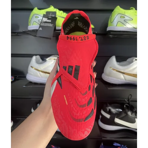 Chuteira Campo Adidas Predator Tongue 26 Elite FG Vermelho, Branco e Preto - Pronta Entrega