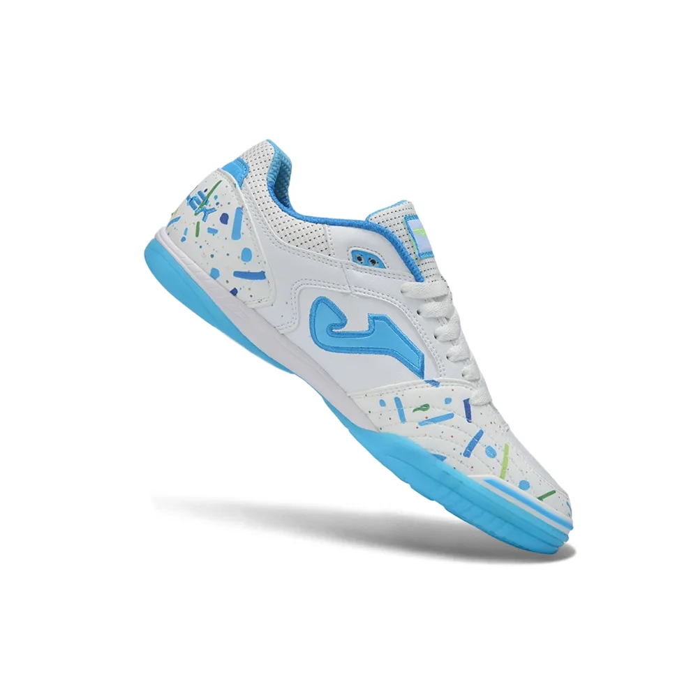 Chuteira Futsal Joma Top Flex Rebound IC Branco, Azul e Verde