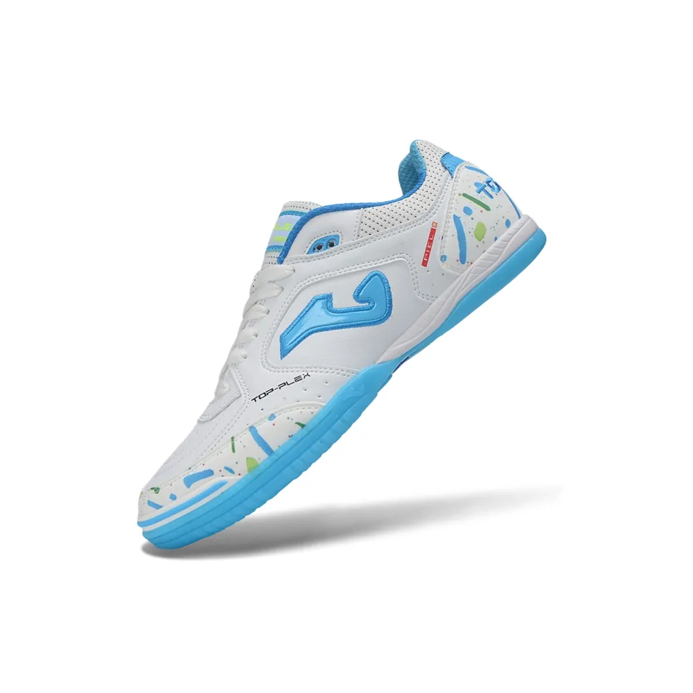 Chuteira Futsal Joma Top Flex Rebound IC Branco, Azul e Verde