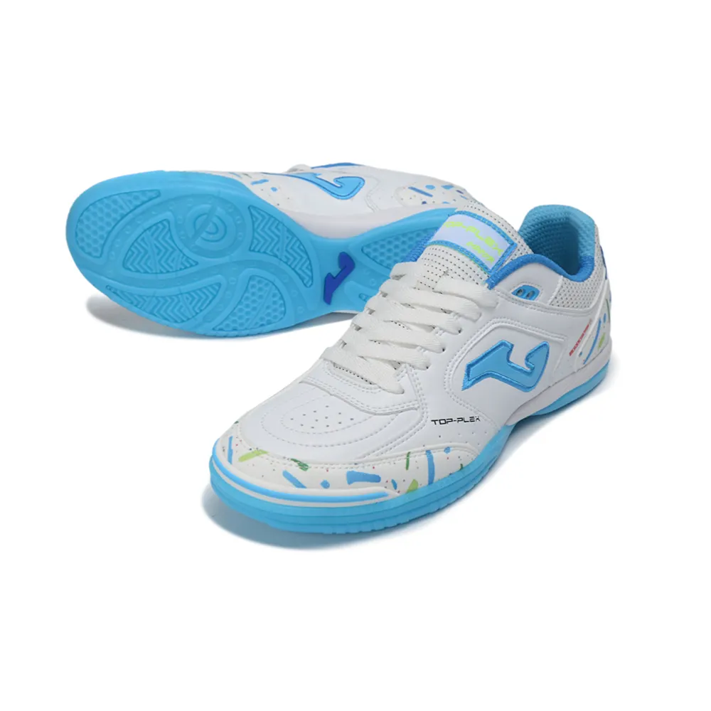 Chuteira Futsal Joma Top Flex Rebound IC Branco, Azul e Verde