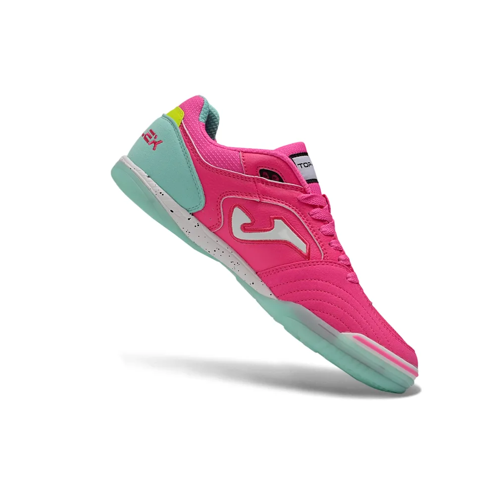 Chuteira Futsal Joma Top Flex Rebound IC Rosa e Verde Água