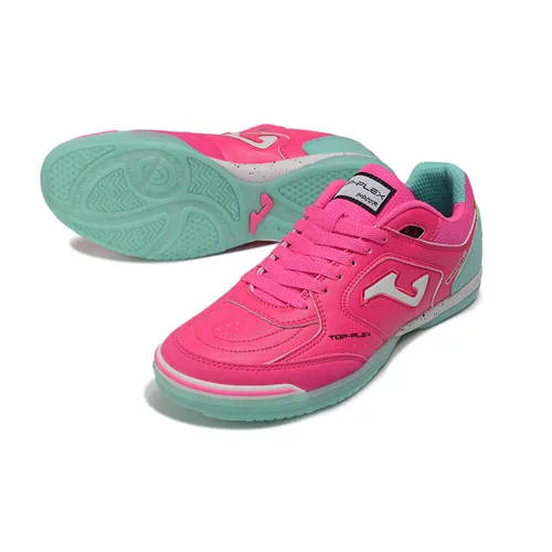 Chuteira Futsal Joma Top Flex Rebound IC Rosa e Verde Água