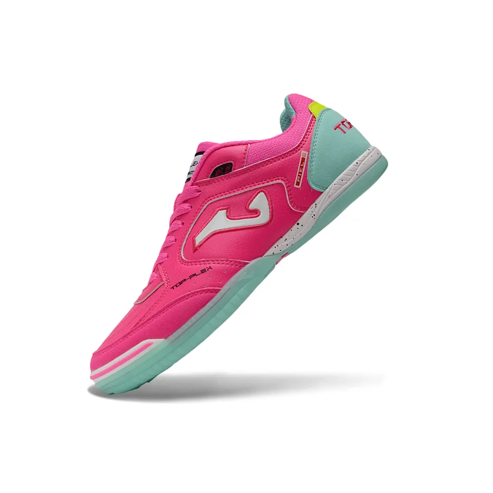 Chuteira Futsal Joma Top Flex Rebound IC Rosa e Verde Água