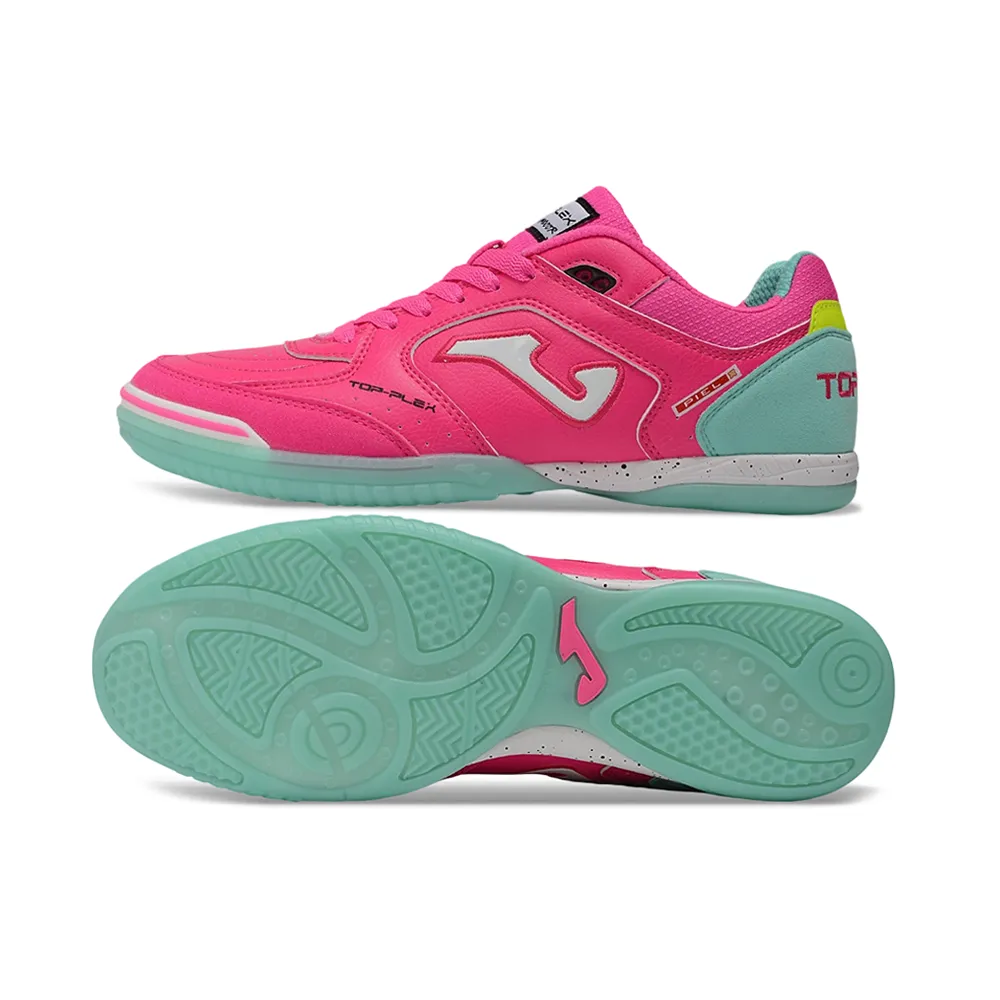 Chuteira Futsal Joma Top Flex Rebound IC Rosa e Verde Água