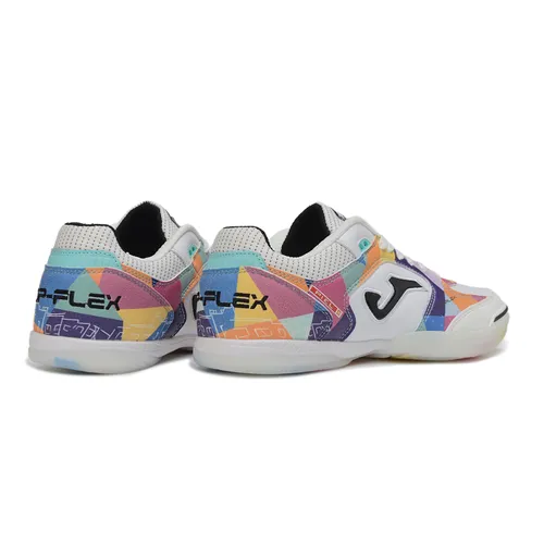 Chuteira Futsal Joma Top Flex Rebound IC Branca e Colorida