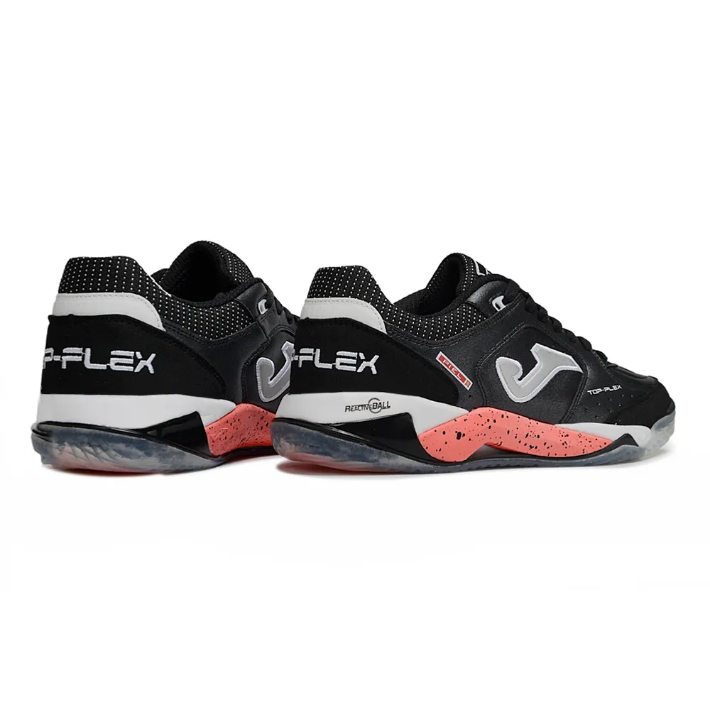 Chuteira Futsal Joma Top Flex Plus Rebound IC Preto, Branco e Vermelho
