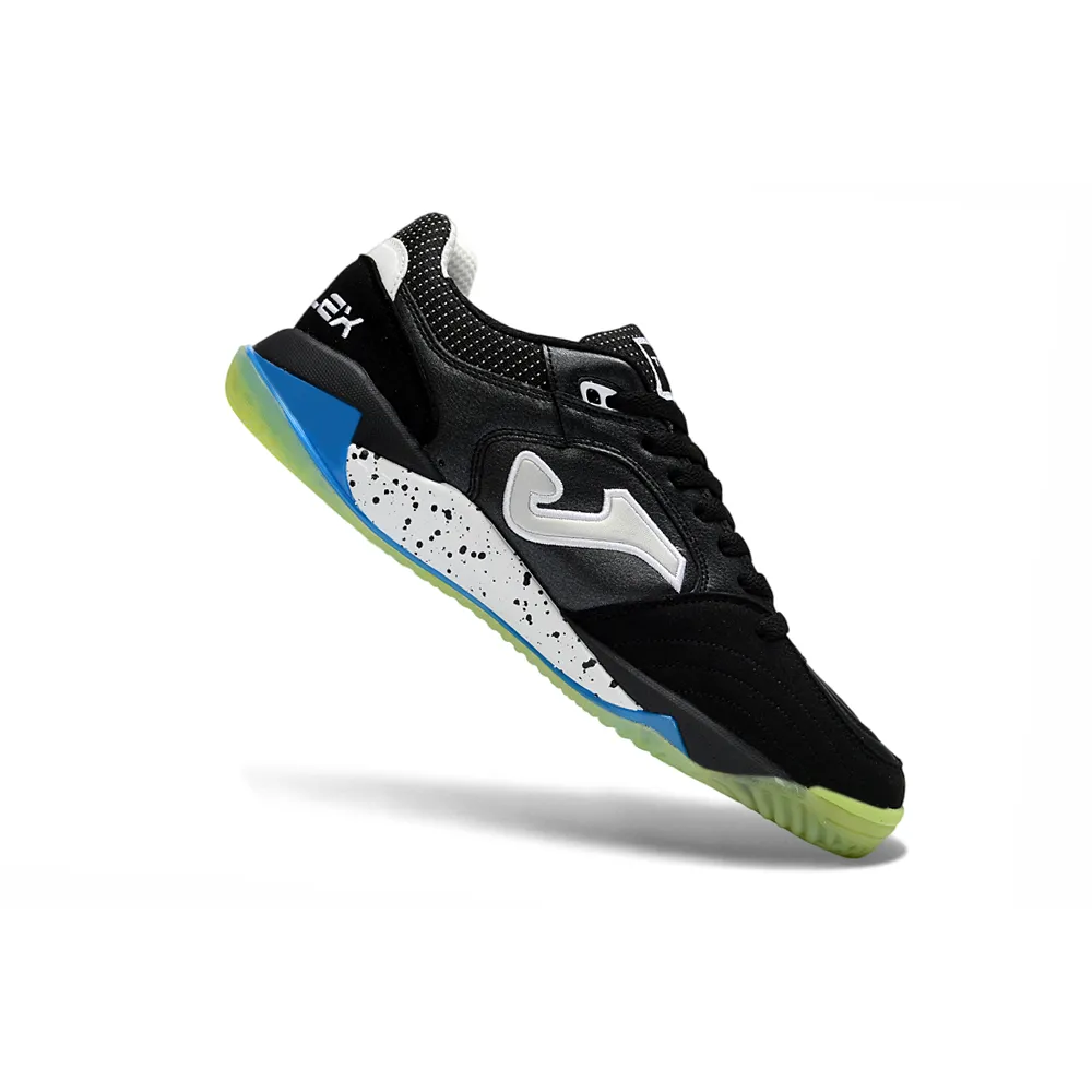 Chuteira Futsal Joma Top Flex Plus Rebound IC Preto, Verde e Azul