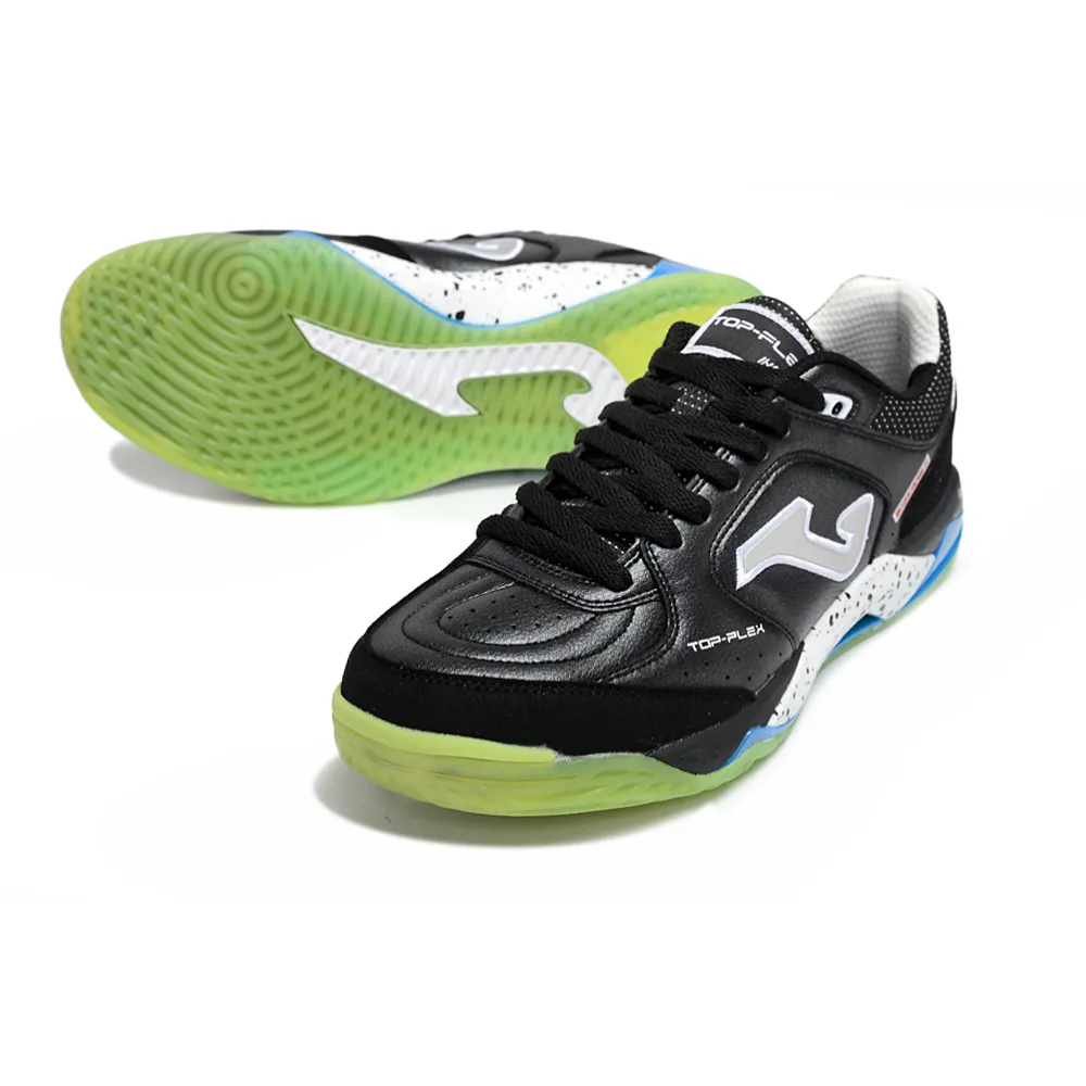 Chuteira Futsal Joma Top Flex Plus Rebound IC Preto, Verde e Azul