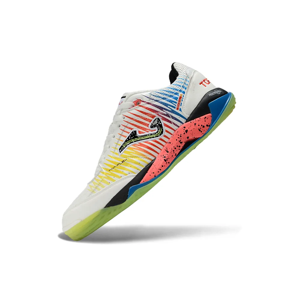 Chuteira Futsal Joma Top Flex Plus Rebound IC Branco e Colorido