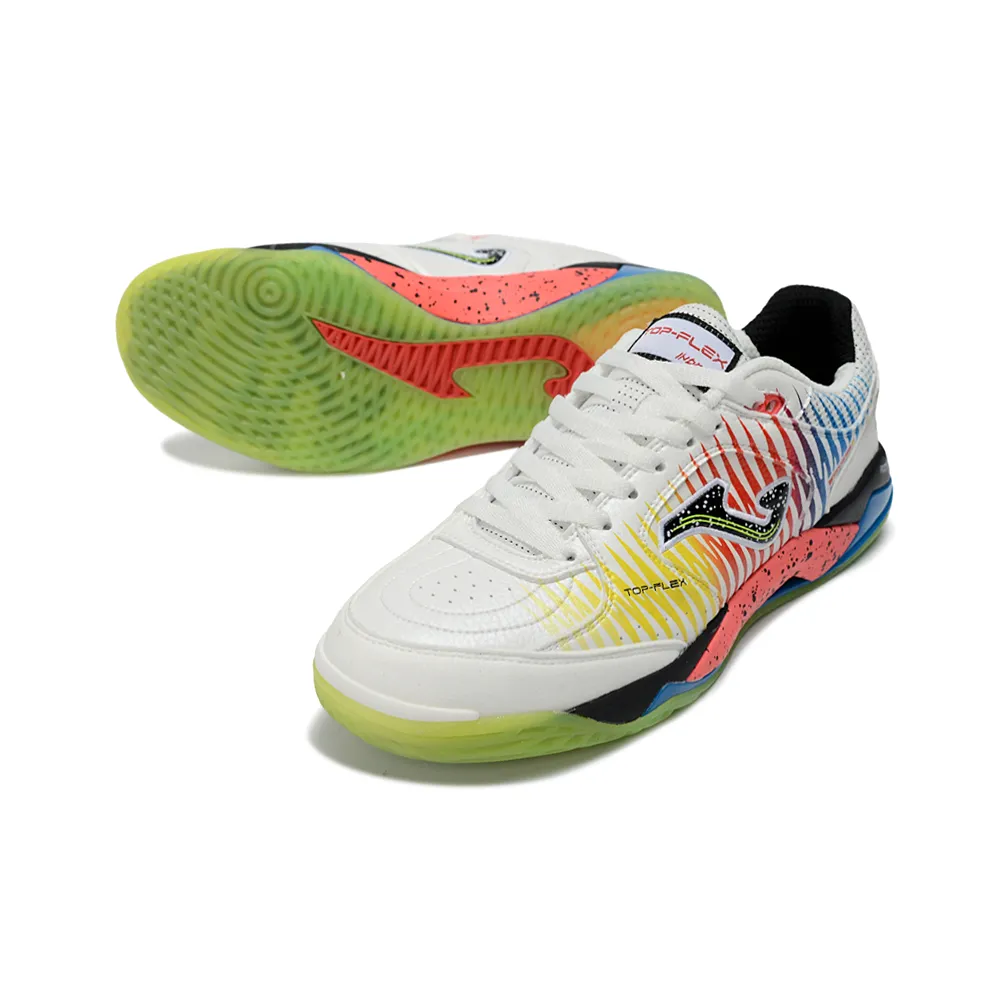 Chuteira Futsal Joma Top Flex Plus Rebound IC Branco e Colorido