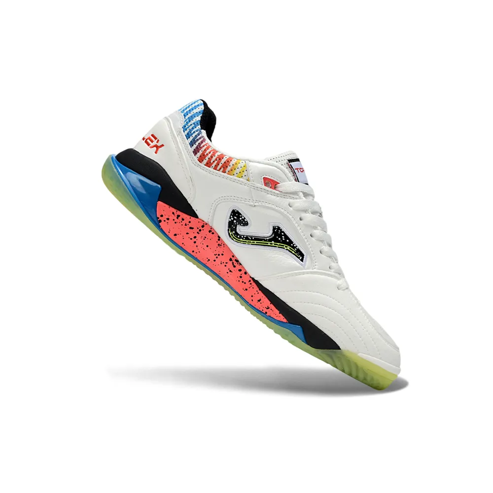 Chuteira Futsal Joma Top Flex Plus Rebound IC Branco e Colorido
