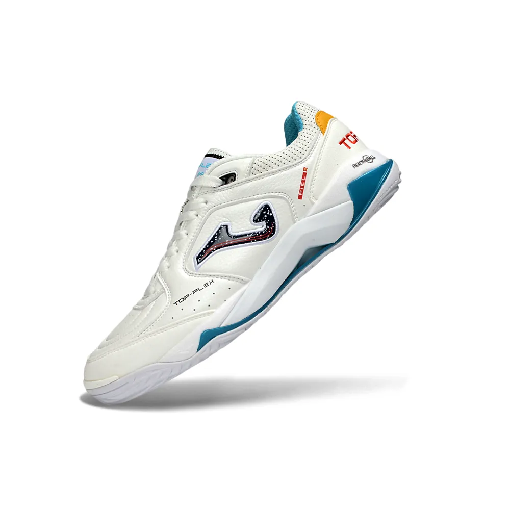 Chuteira Futsal Joma Top Flex Plus Rebound IC Branco e Azul