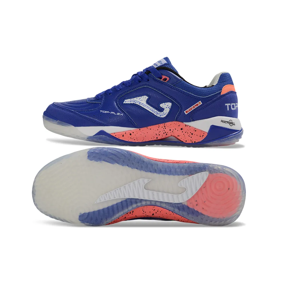 Chuteira Futsal Joma Top Flex Plus Rebound IC Azul e Laranja