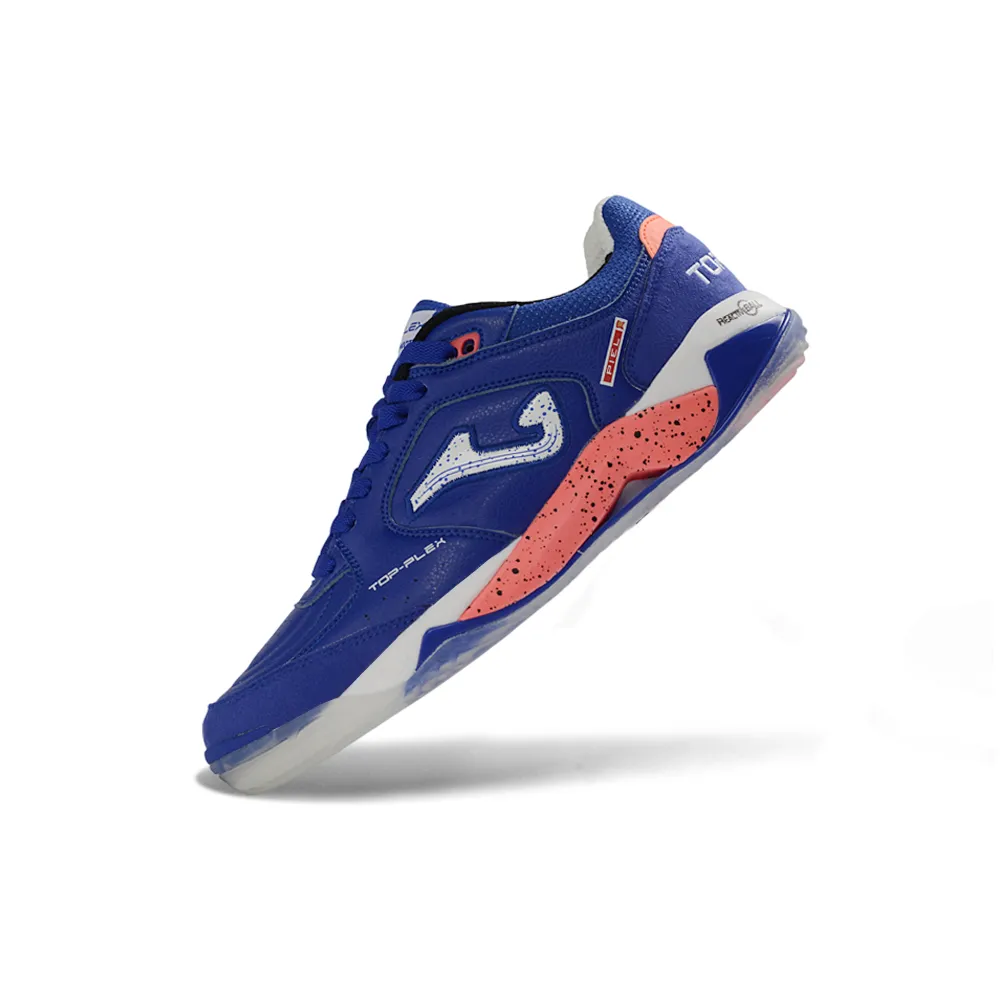 Chuteira Futsal Joma Top Flex Plus Rebound IC Azul e Laranja