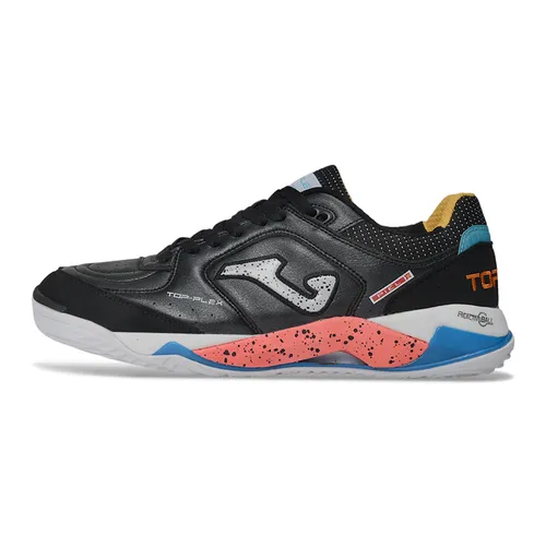 Chuteira Futsal Joma Top Flex Plus Rebound IC Preto, Azul e Laranja 