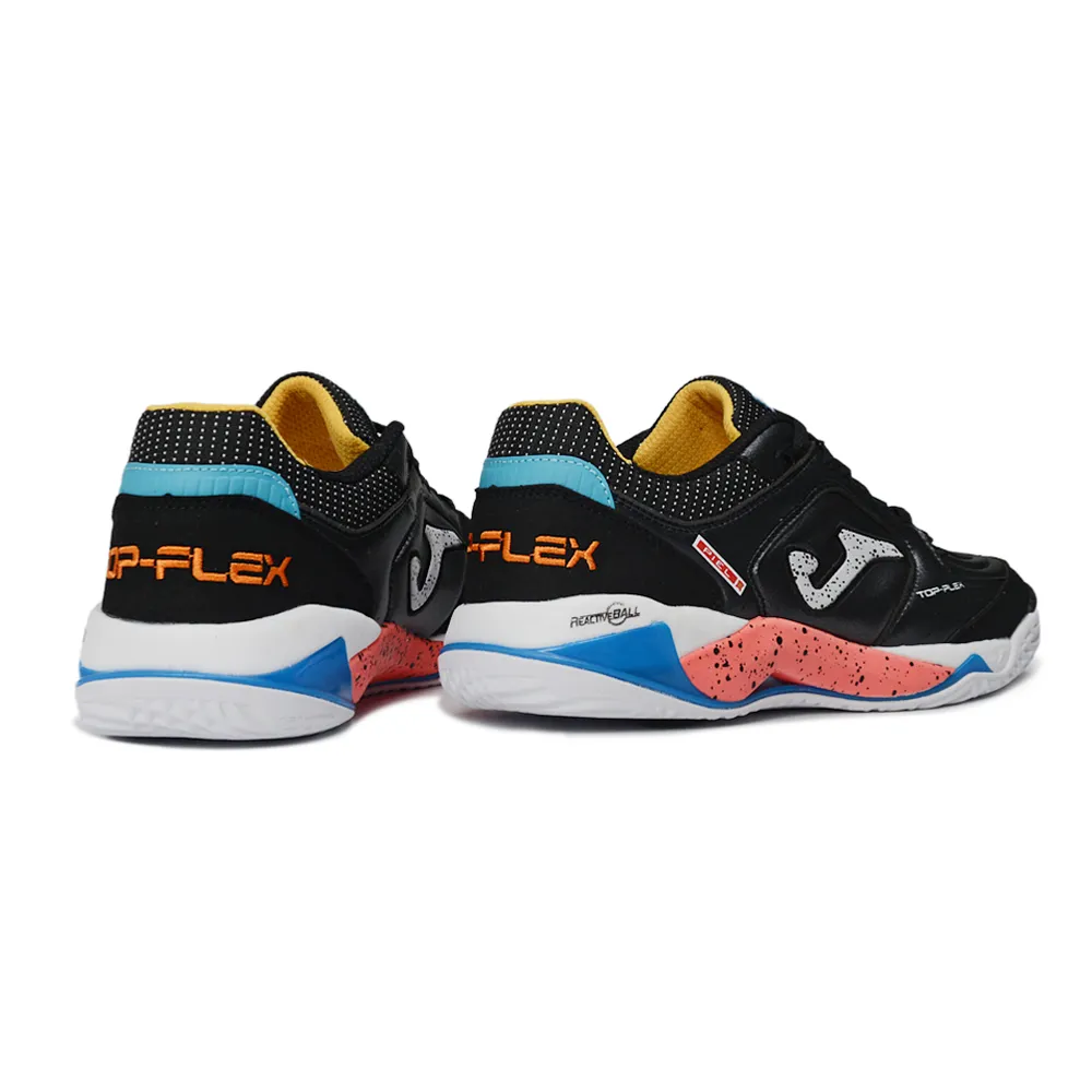 Chuteira Futsal Joma Top Flex Plus Rebound IC Preto, Azul e Laranja