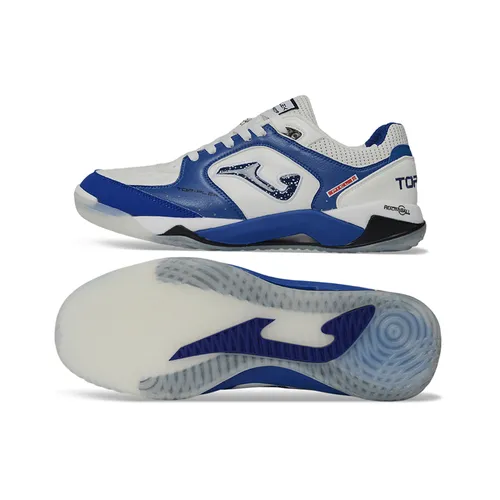 Chuteira Futsal Joma Top Flex Plus Rebound IC Branco e Azul