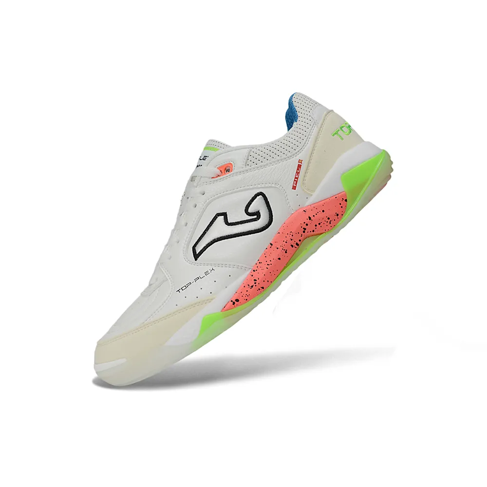 Chuteira Futsal Joma Top Flex Plus Rebound IC Branco, Bege e Verde