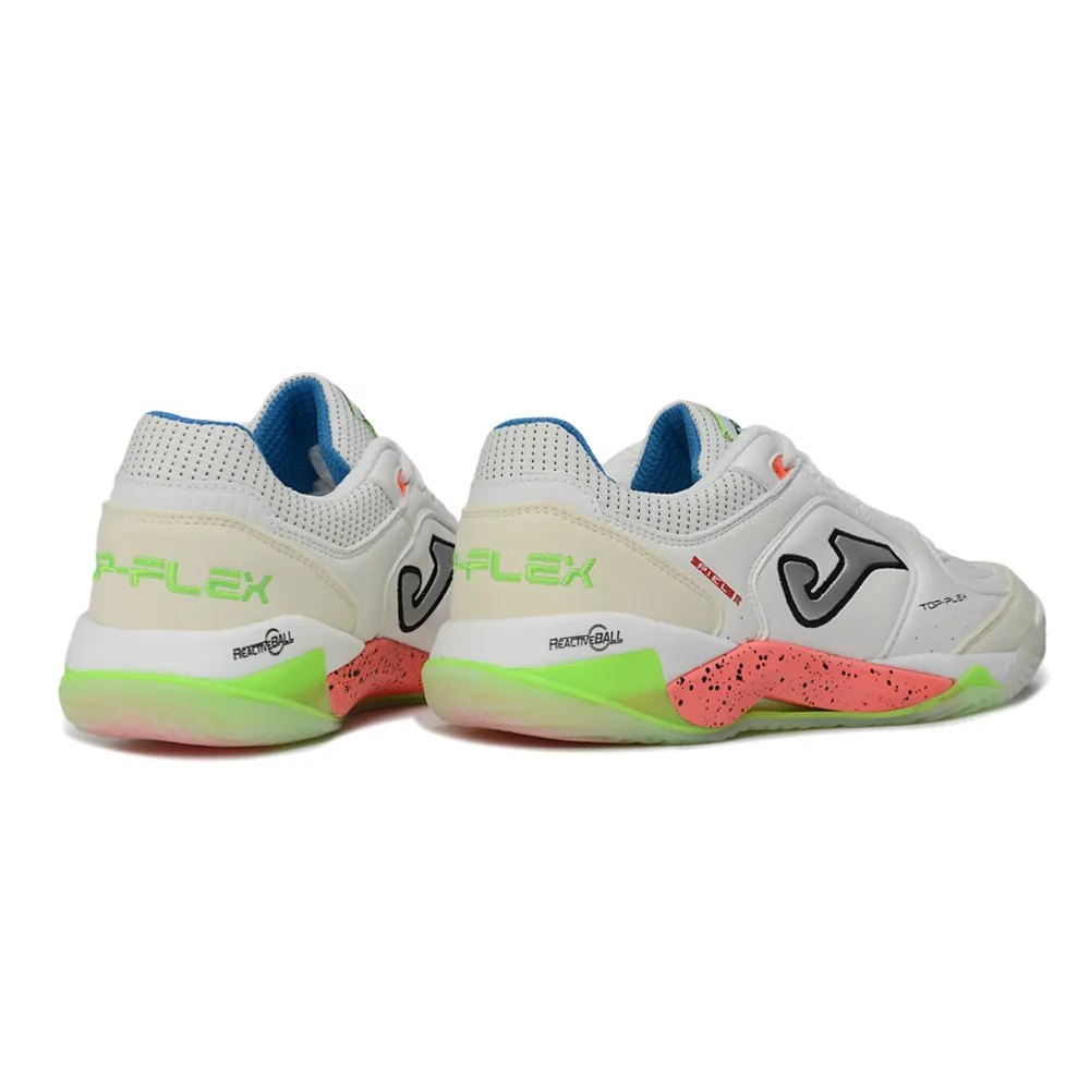 Chuteira Futsal Joma Top Flex Plus Rebound IC Branco, Bege e Verde