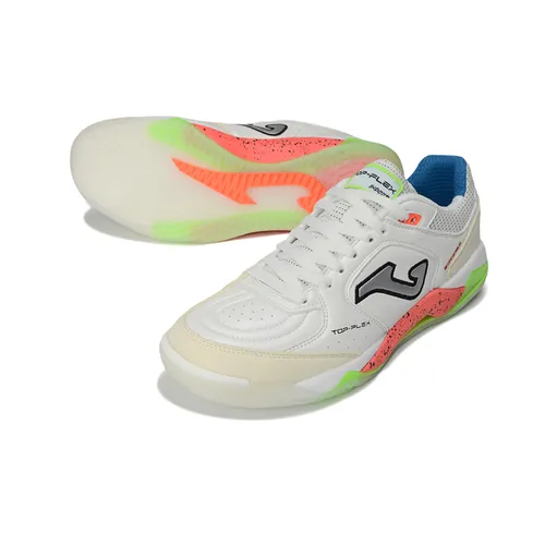 Chuteira Futsal Joma Top Flex Plus Rebound IC Branco, Bege e Verde