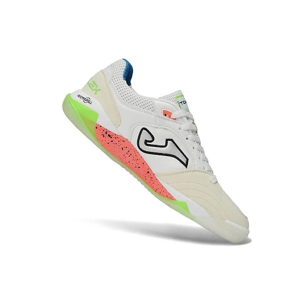 Chuteira Futsal Joma Top Flex Plus Rebound IC Branco, Bege e Verde