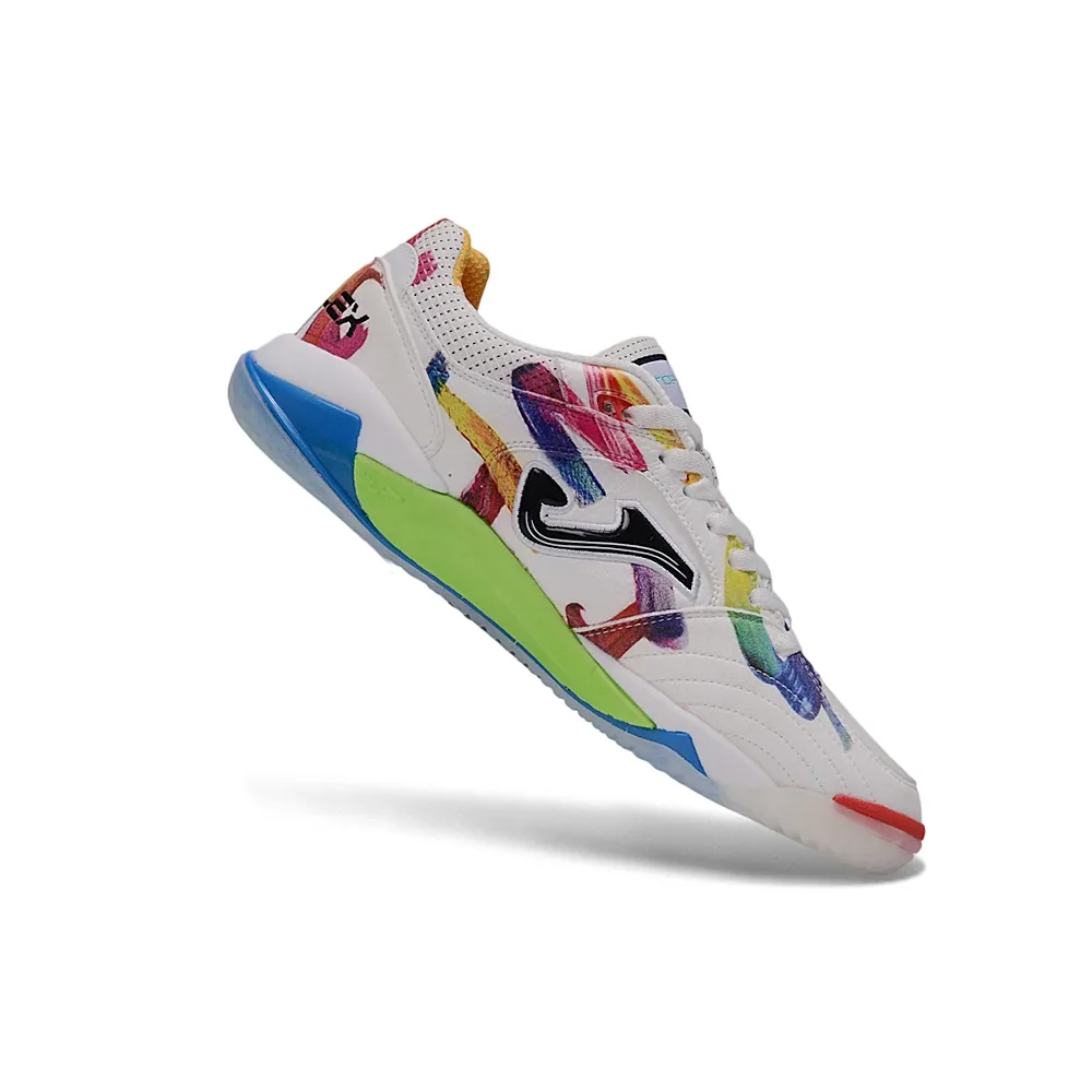 Chuteira Futsal Joma Top Flex Plus Rebound IC Branco e Colorida
