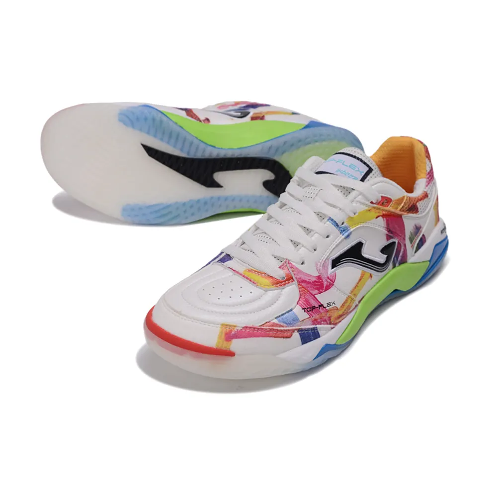Chuteira Futsal Joma Top Flex Plus Rebound IC Branco e Colorida