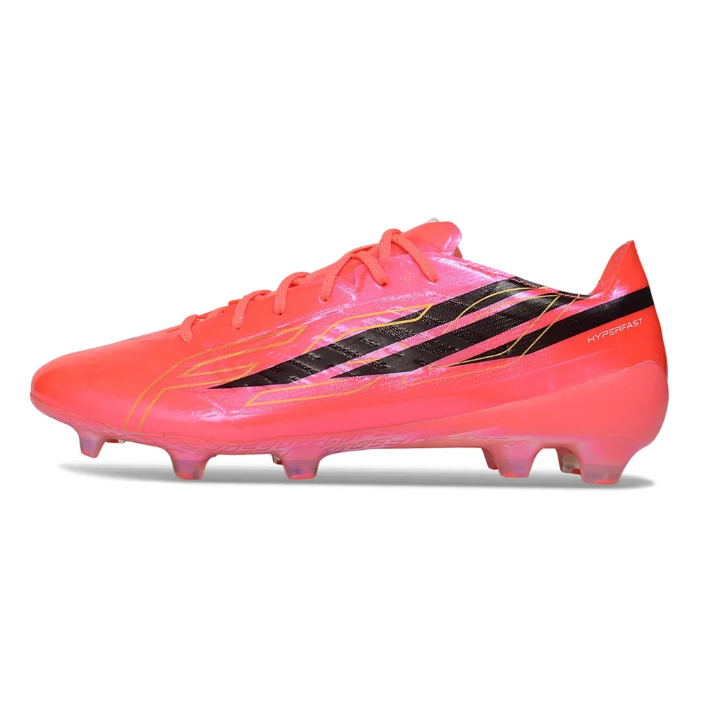 Chuteira Campo Adidas F50 Hyperfast FG Rosa e Preto