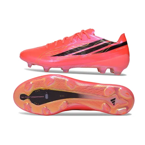 Chuteira Campo Adidas F50 Hyperfast FG Rosa e Preto