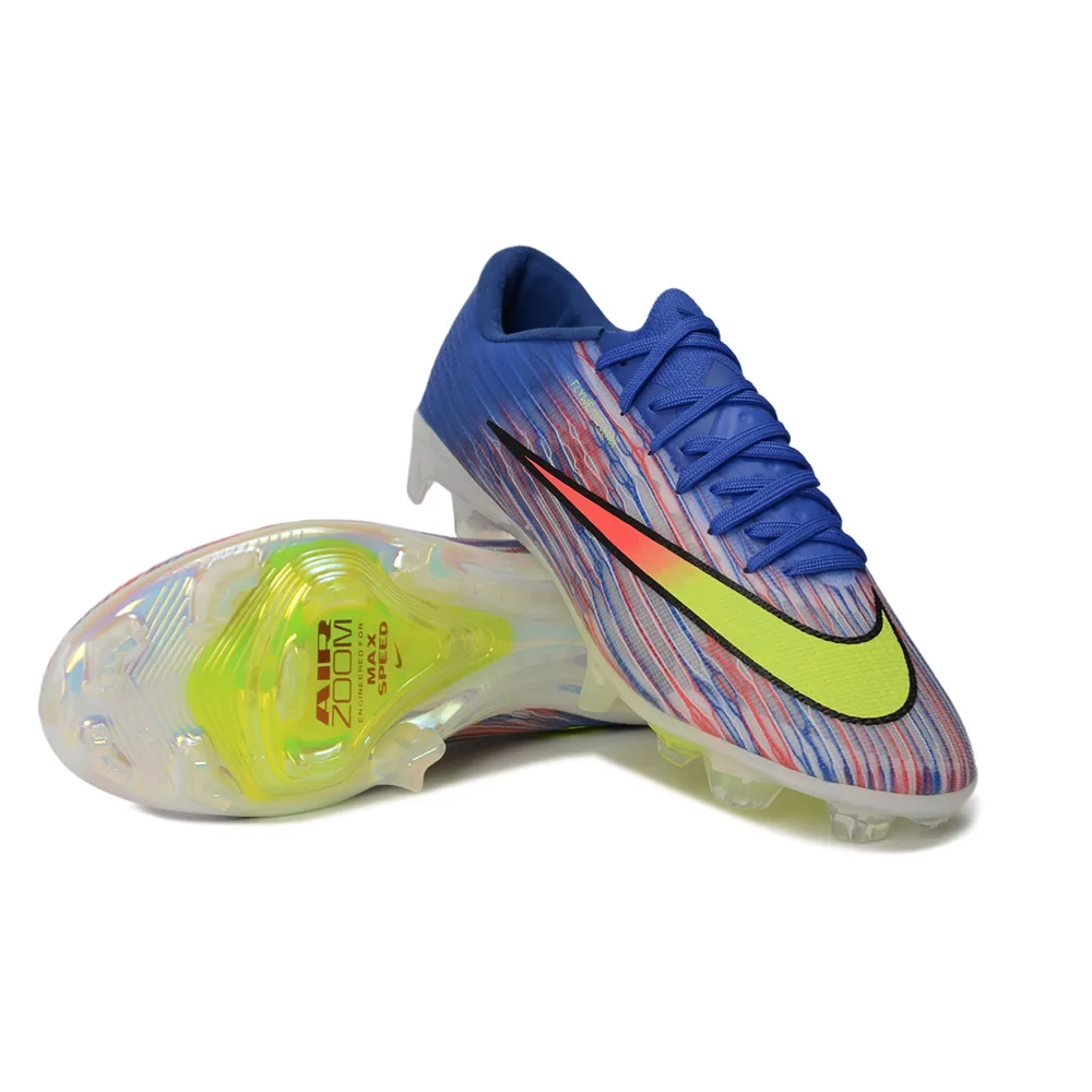 Chuteira Campo Nike Air Zoom Mercurial Superfly 11 Elite FG Azul, Verde e Vermelho