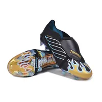 Chuteira Campo Adidas Predator Tongue 26 Elite FG Preto, Azul e Dourado - imagem 5