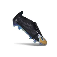 Chuteira Campo Adidas Predator Tongue 26 Elite FG Preto, Azul e Dourado - imagem 7