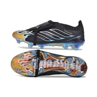 Chuteira Campo Adidas Predator Tongue 26 Elite FG Preto, Azul e Dourado - imagem 2