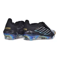 Chuteira Campo Adidas Predator Tongue 26 Elite FG Preto, Azul e Dourado - imagem 4