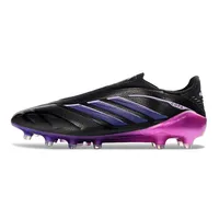 Chuteira Campo Adidas Copa Pure 4 Laceless Elite FG Preto e Roxo - imagem 1