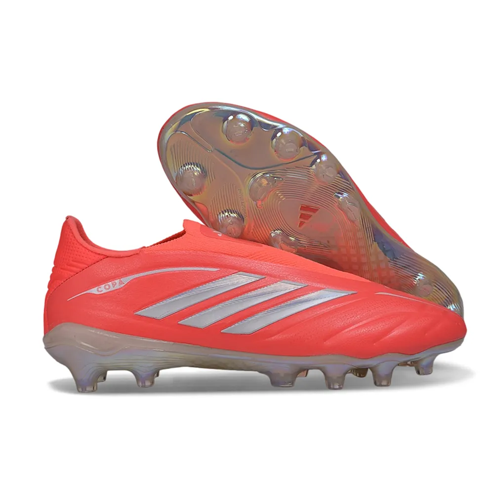 Chuteira Campo Adidas Copa Pure 4 Laceless Elite FG Laranja e Branco