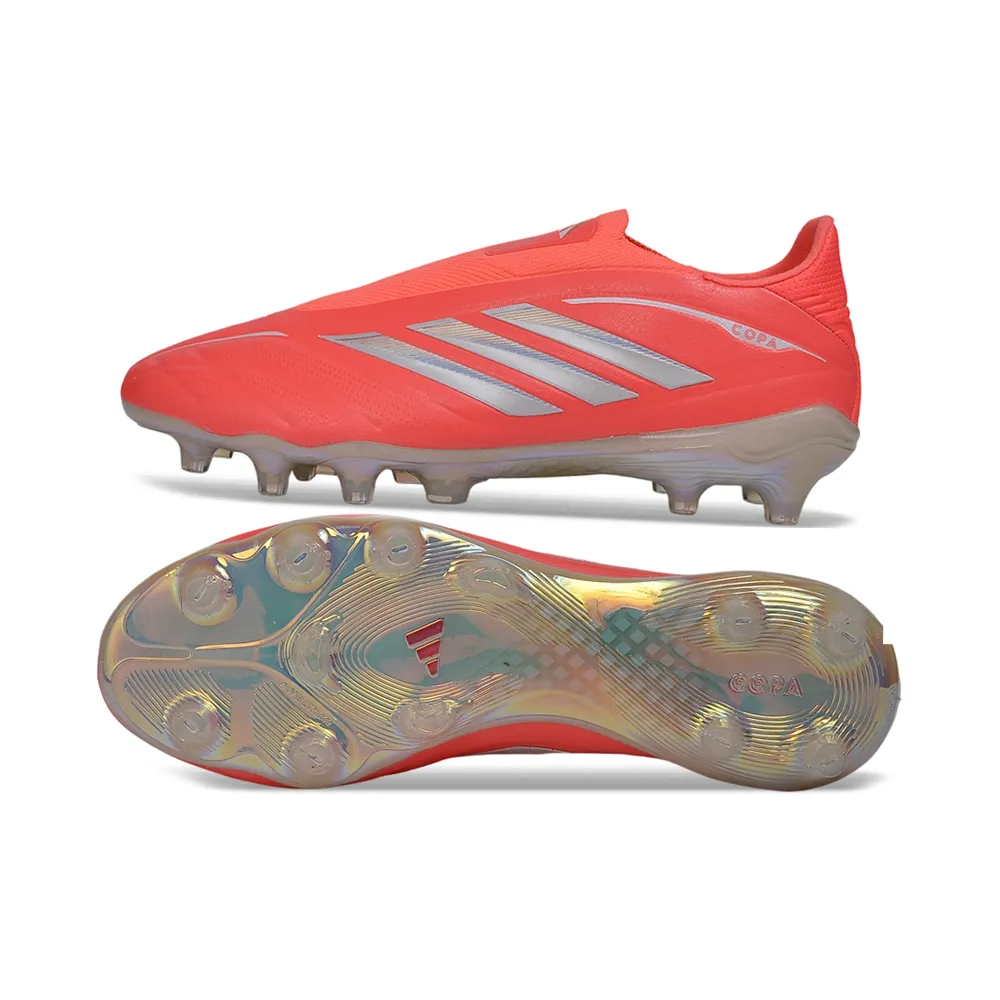 Chuteira Campo Adidas Copa Pure 4 Laceless Elite FG Laranja e Branco