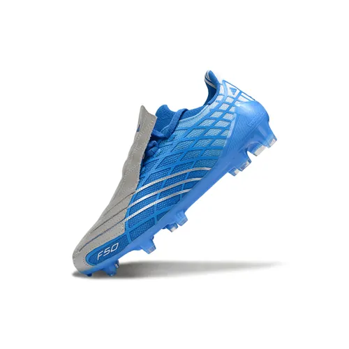 Chuteira Campo Adidas F50 Spider Remake Azul e Branco