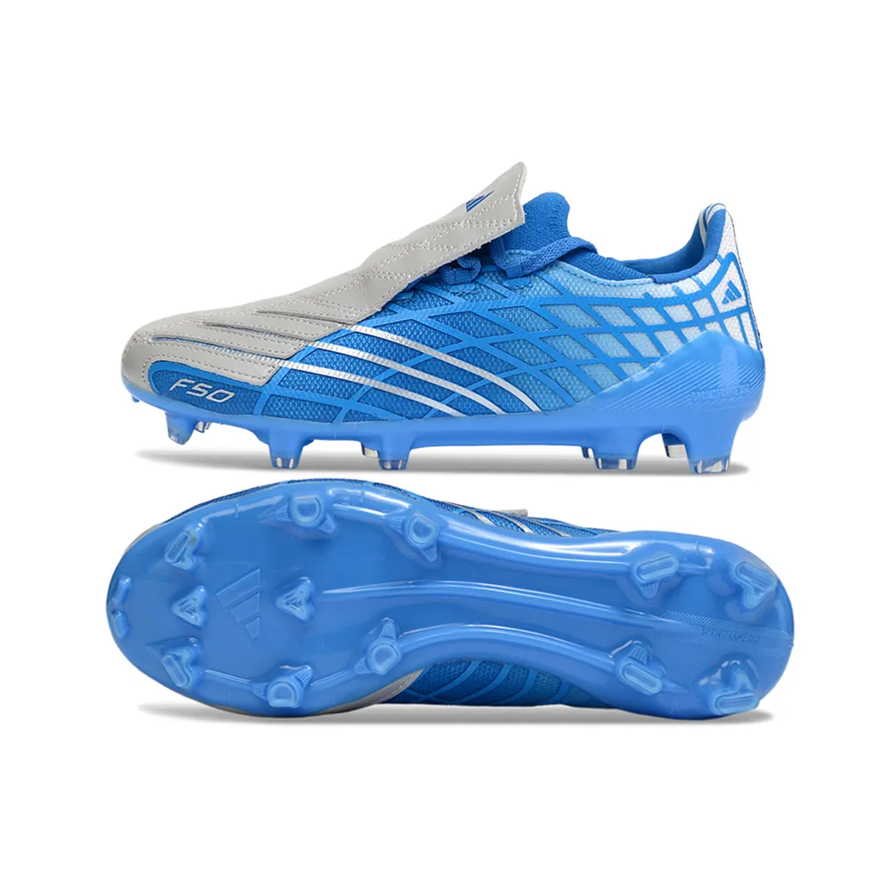 Chuteira Campo Adidas F50 Spider Remake Azul e Branco